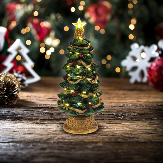 LED lit Christmas Tree - Christmas Village Scene