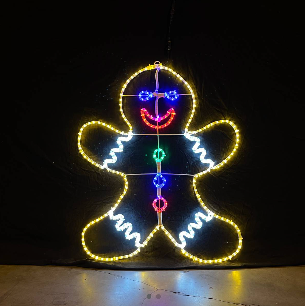 Gingerbread Man - Lumière de Noël en plein air - 55x67 cm