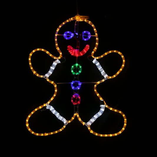 Bonhomme en pain d'épices - Lumière de Noël extérieure - 90x110 cm