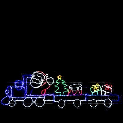 Trein van de Kerstman - kerstverlichting voor buiten - 78x258cm