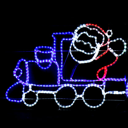 Train du Père Noël - lumières de Noël extérieures - 78x258cm