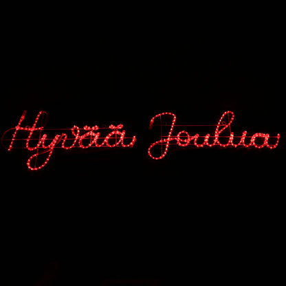 LED-Motiv - Hyvää Joulua - rotes Schild