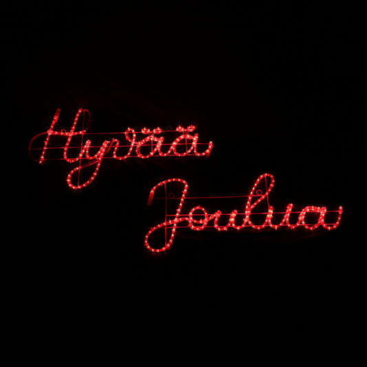 LED-motief - Hyvää Joulua - rood bord