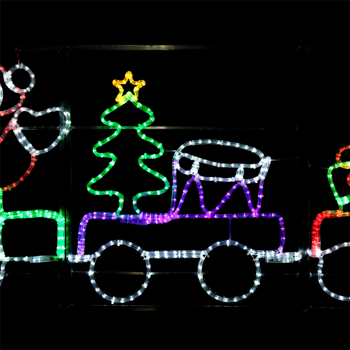 Santas Zug - Weihnachtsbeleuchtung für draußen - 78x258cm