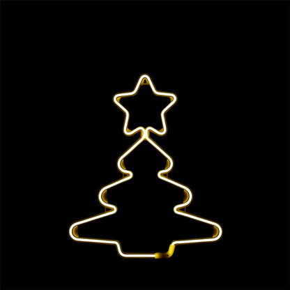 Neon kerstboom 52x43 cm - Warm wit