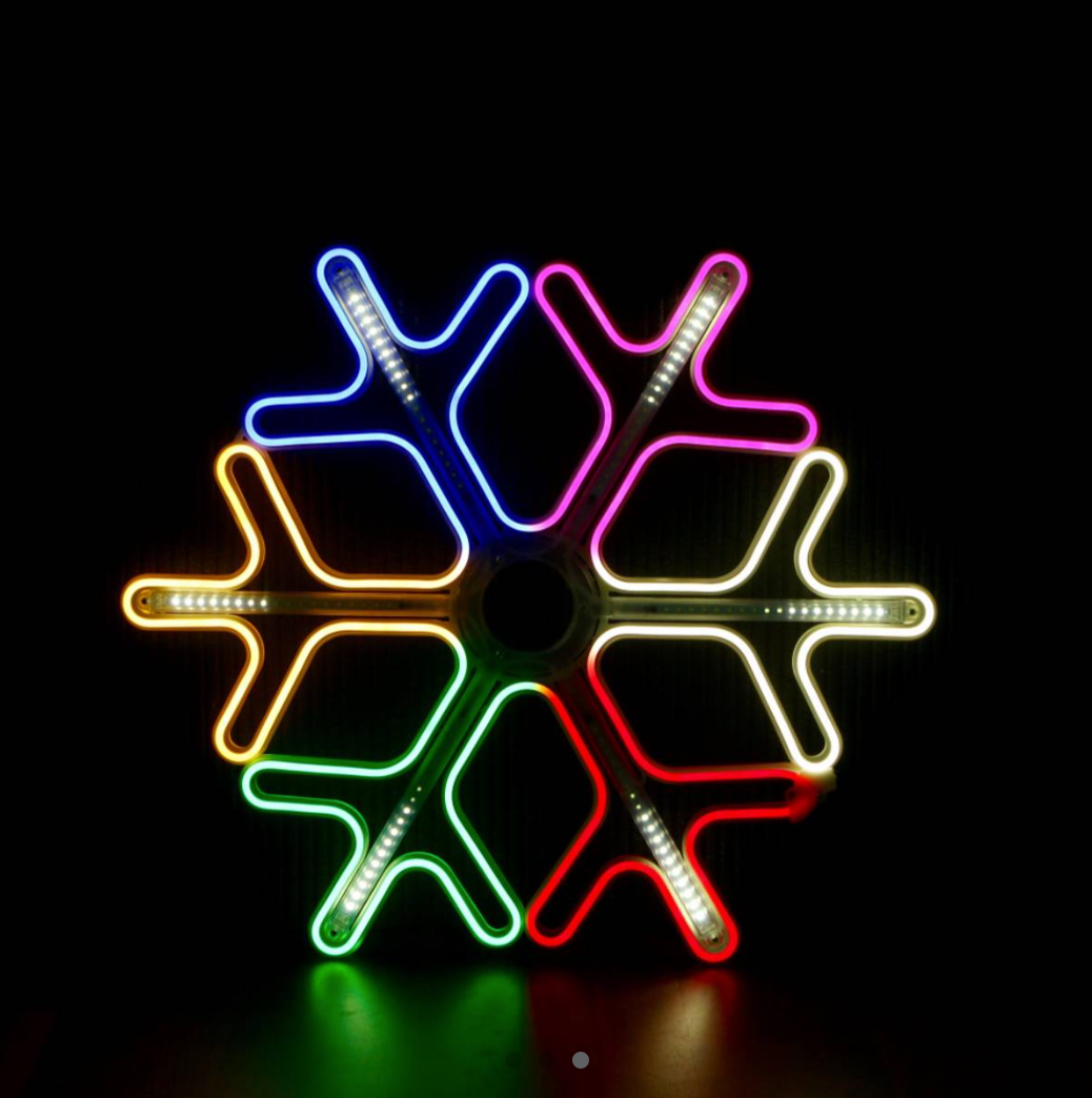 Lumière de Noël Néon Flocon de Neige 60x60 cm multicolore