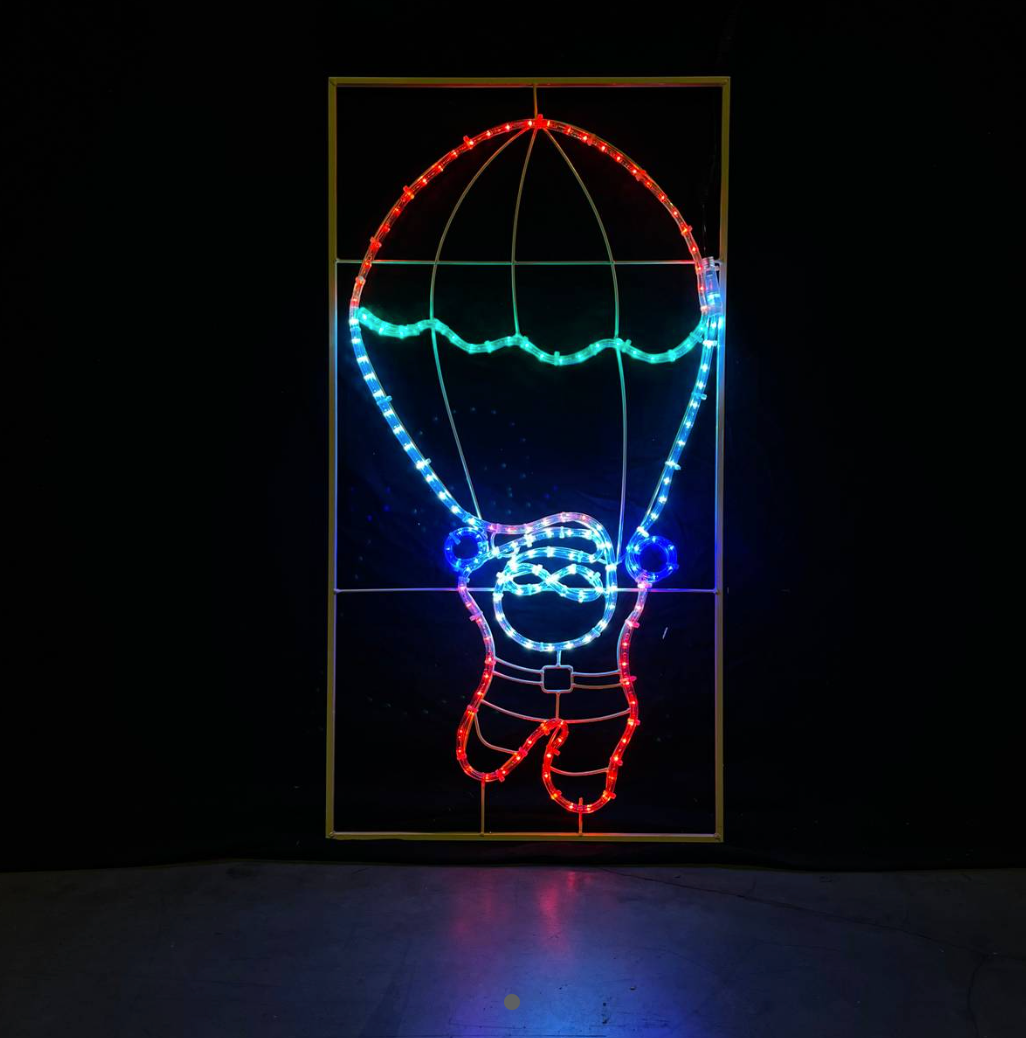 Père Noël en parachute 107x56 cm Lumière de Noël extérieure