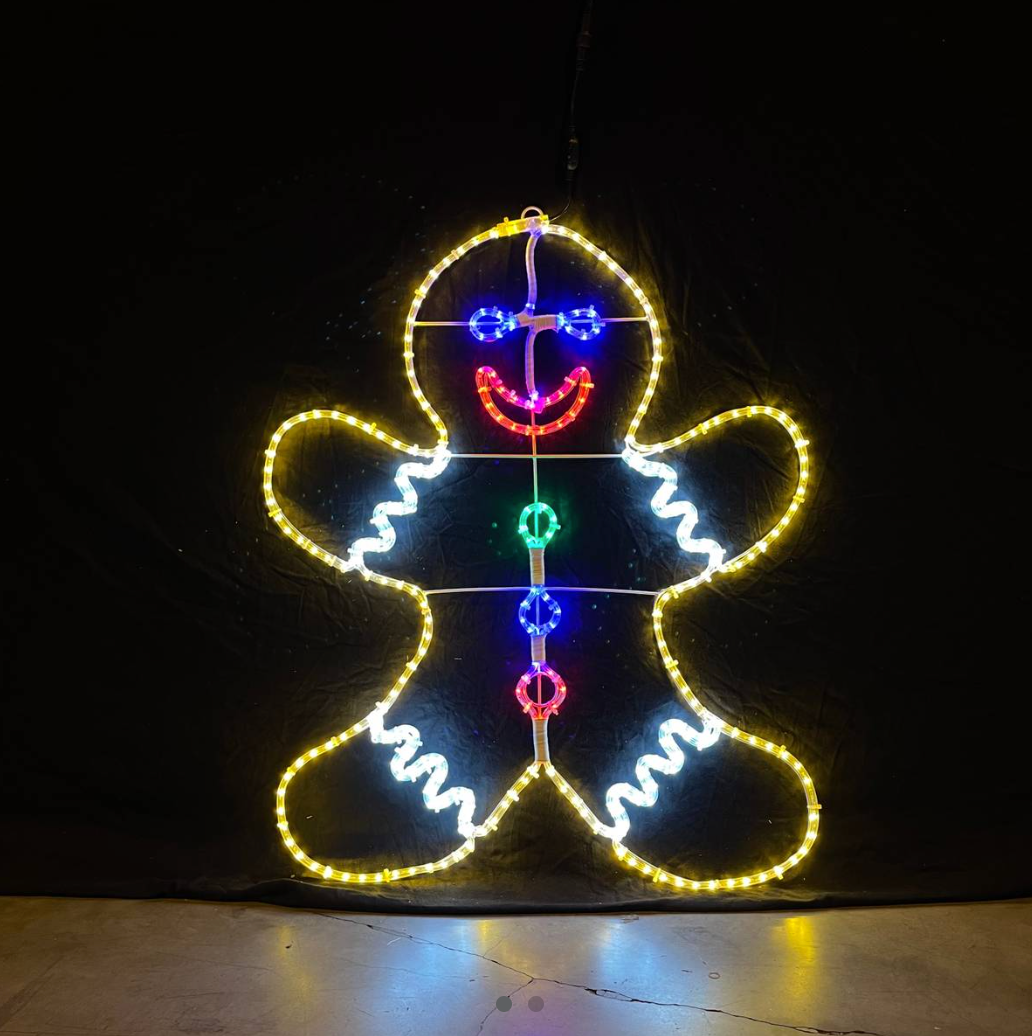 Peperkoekmannetje - Kerstverlichting voor buiten - 90x110 cm